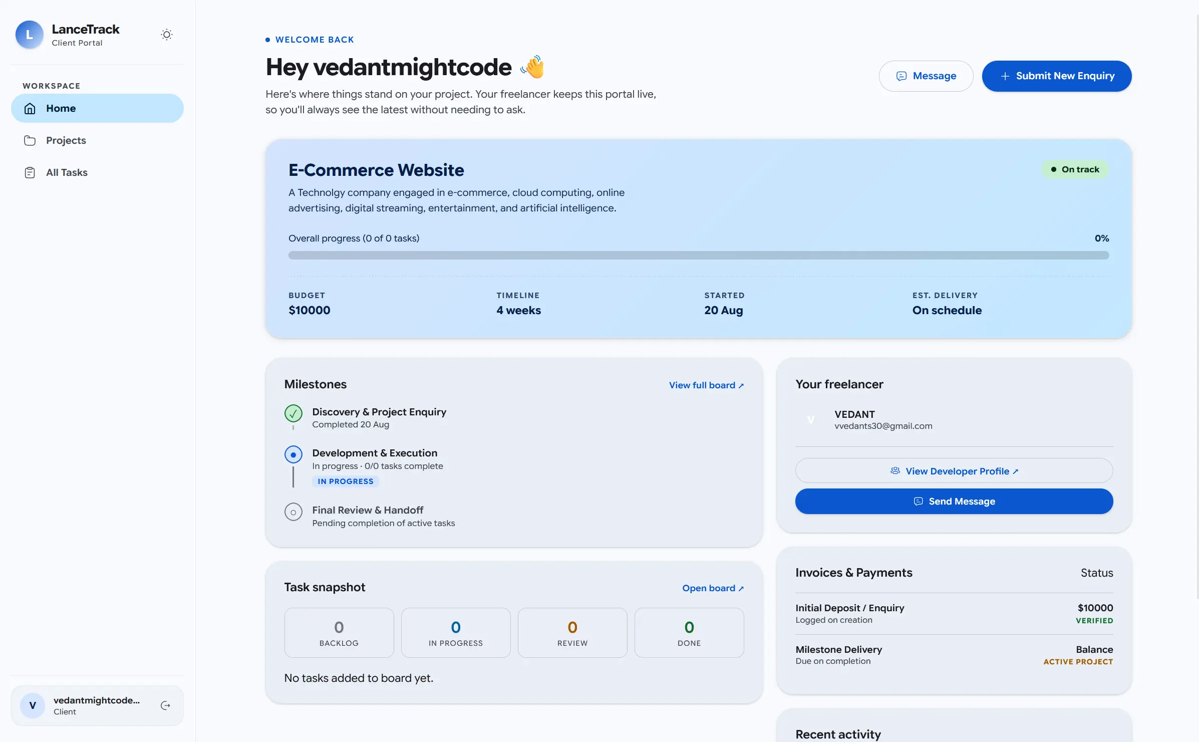 Screenshot 2 of LanceTracker
