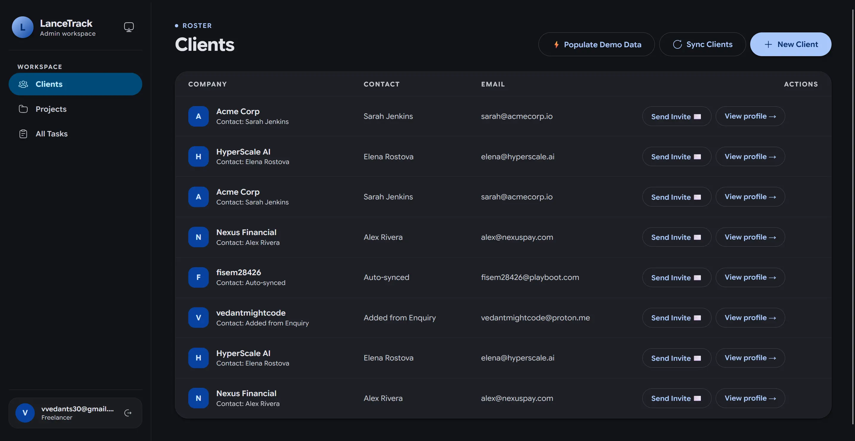 Screenshot 4 of LanceTracker