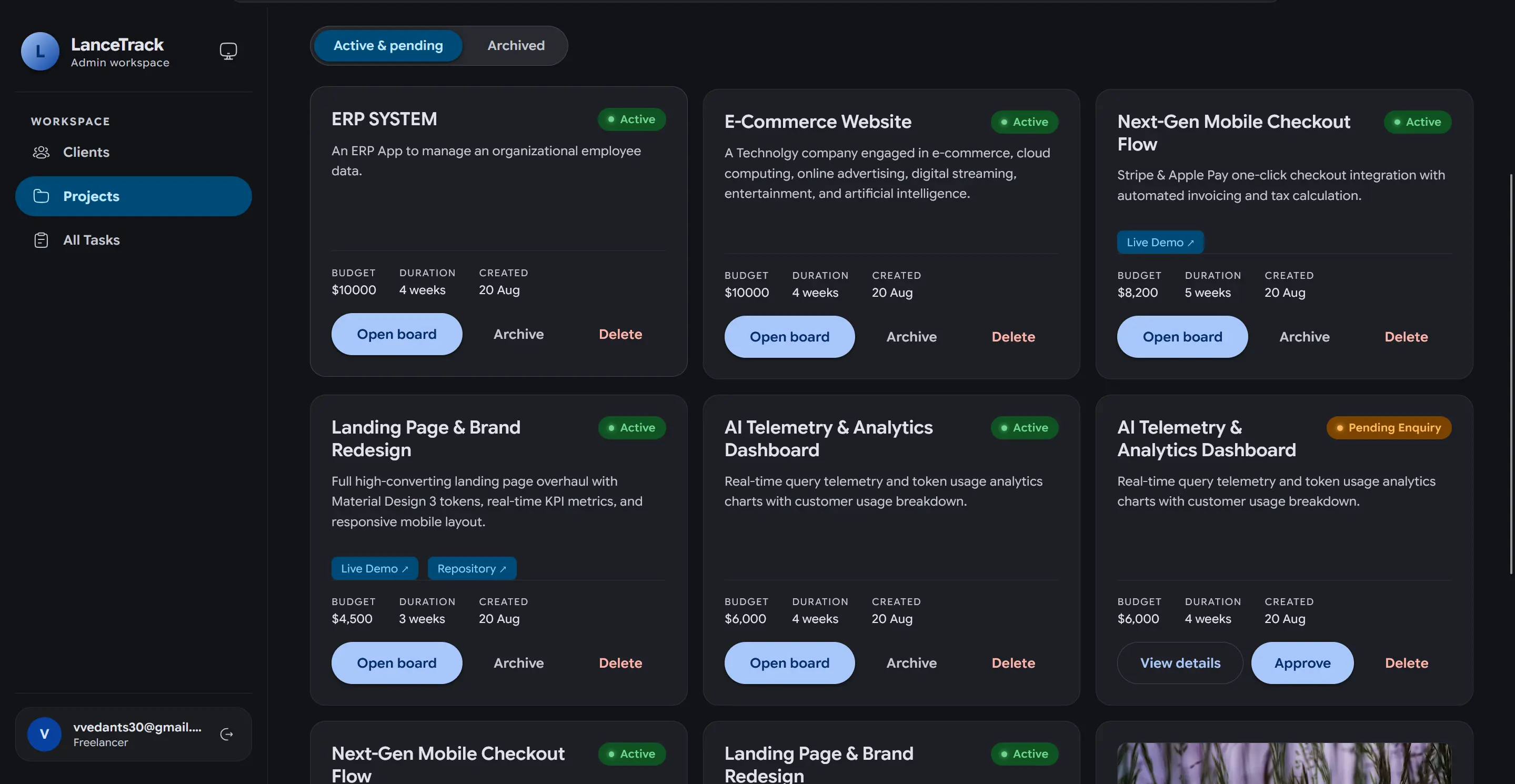 Screenshot 5 of LanceTracker